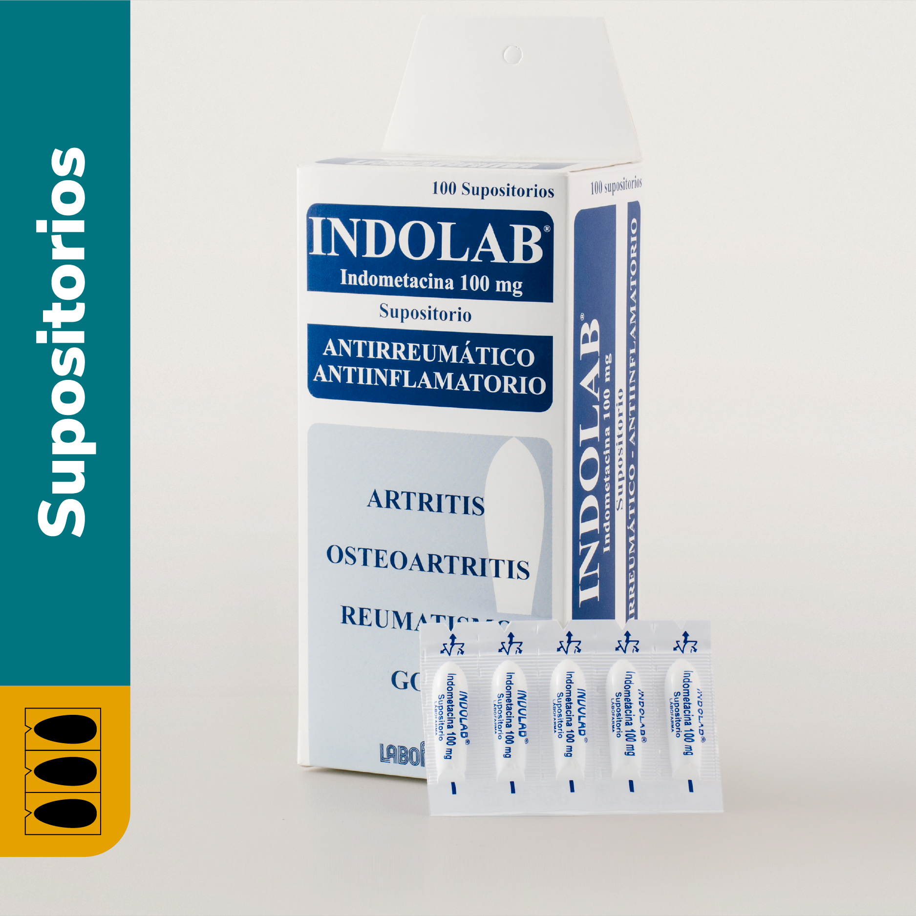 INDOLAB SUPOSITORIOS ADULTOS CJA X 100